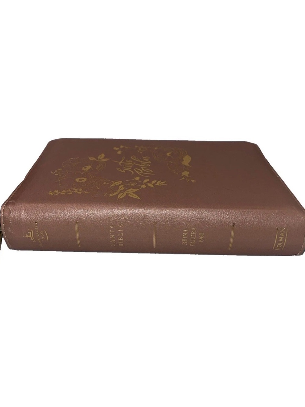Santa Biblia Con Cierre Letra Gigante Reina Valera 1960 Rose Gold- Holman